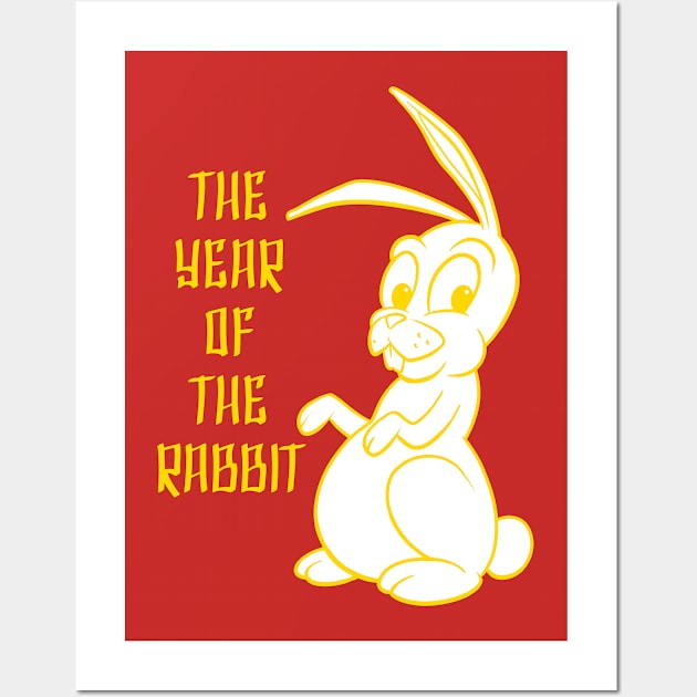 Year of the Rabbit Gold Wall Art by Generic Mascots